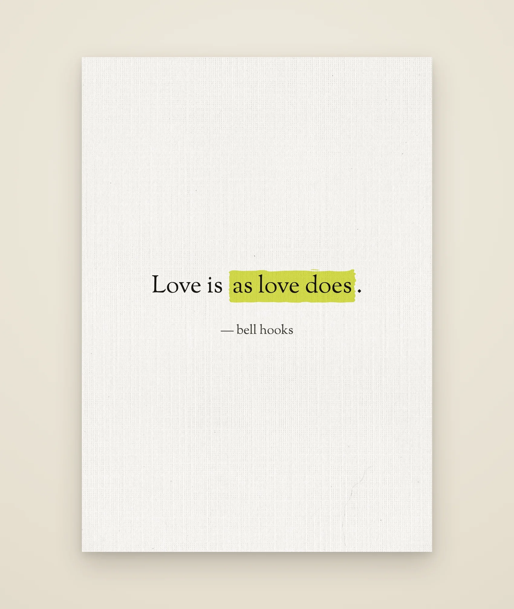 Love is as love does.