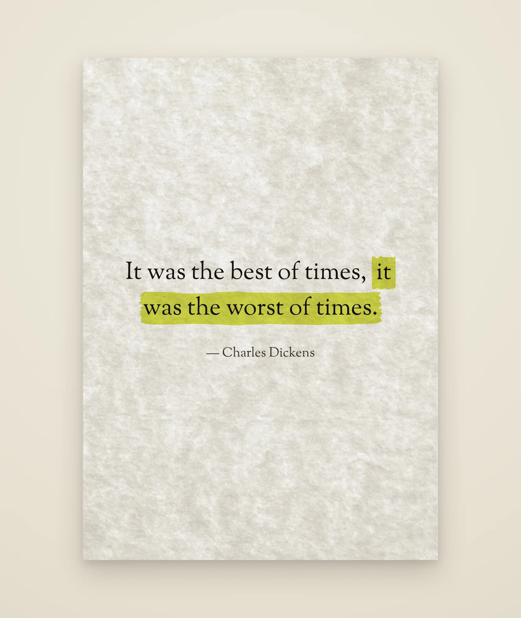 It was the best of times, it was the worst of times.