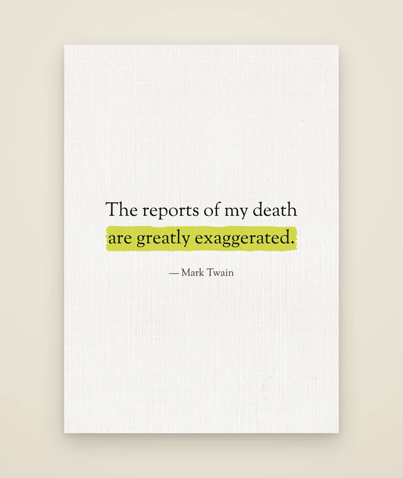 The reports of my death are greatly exaggerated.