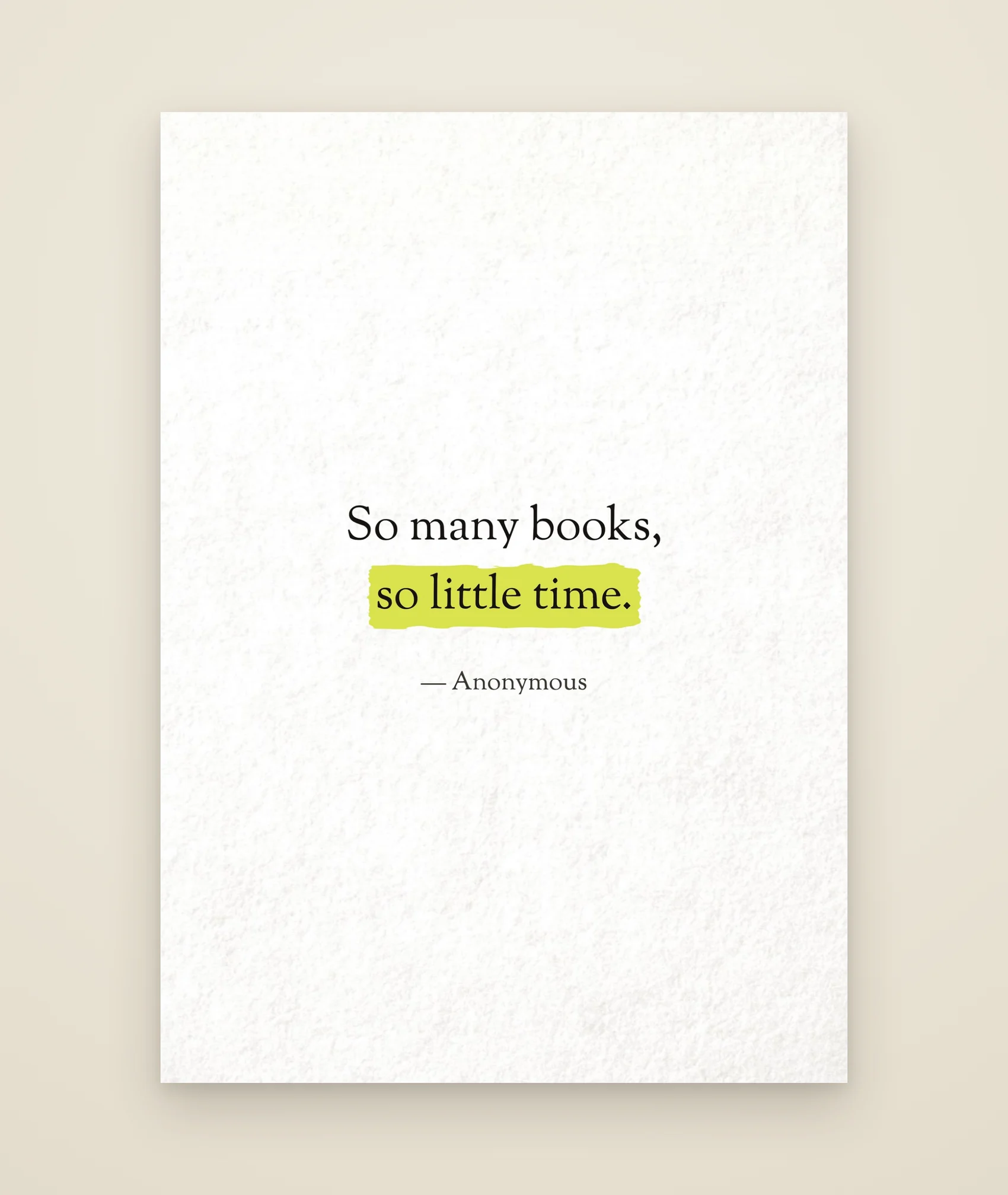 So many books, so little time.
